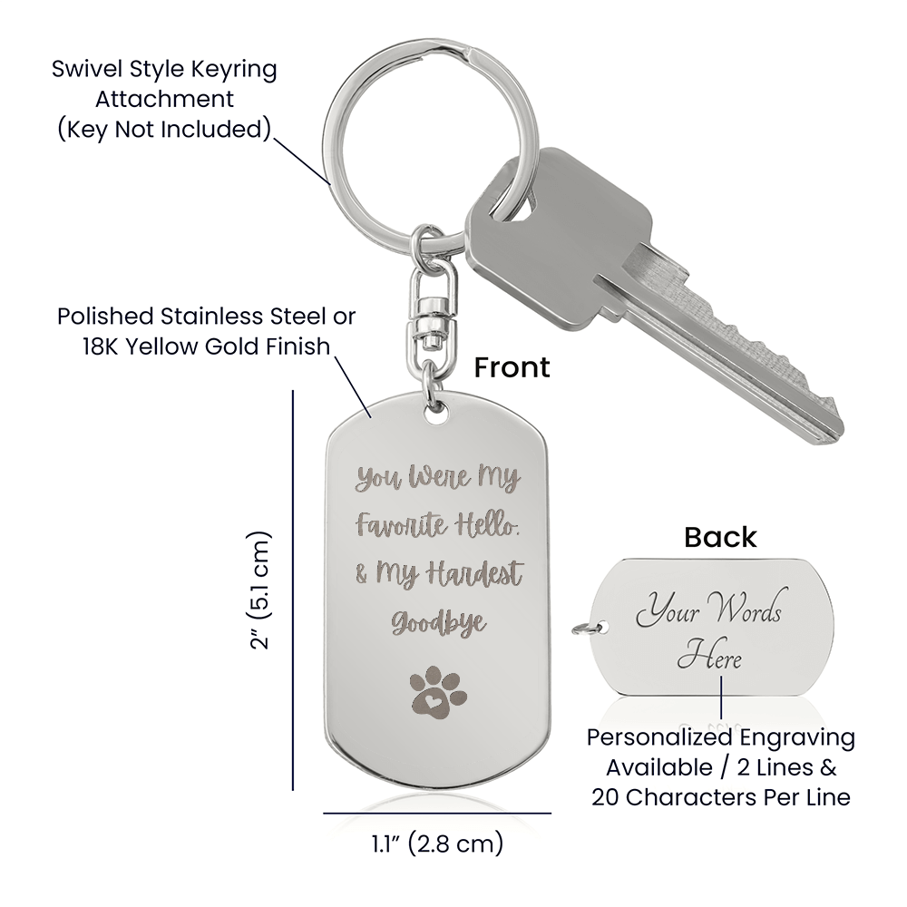 Forever Pawprints Memorial Keychain