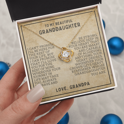 Beautiful Gift for Granddaughter From Grandpa "Never Forget That I Love You" Necklace