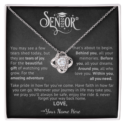 Custom Gift for Graduation "The Beautiful Gift of Watching You Grow" Necklace