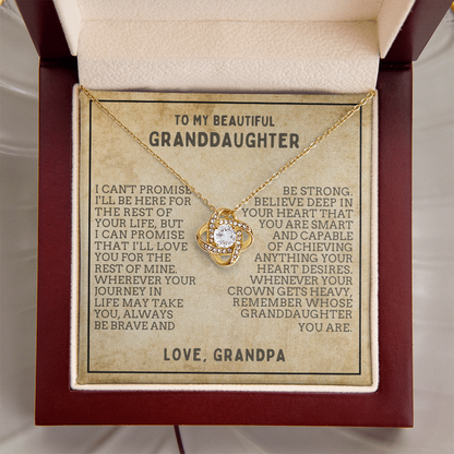 Beautiful Gift for Granddaughter From Grandpa "Never Forget That I Love You" Necklace