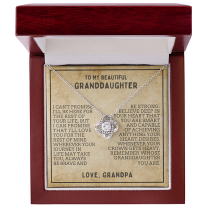Beautiful Gift for Granddaughter From Grandpa "Never Forget That I Love You" Necklace