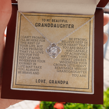 Beautiful Gift for Granddaughter From Grandpa "Never Forget That I Love You" Necklace