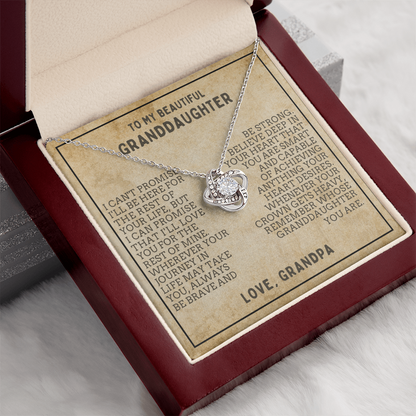 Beautiful Gift for Granddaughter From Grandpa "Never Forget That I Love You" Necklace